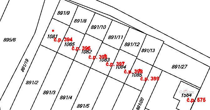 Žacléř 397 na parcele st. 1083 v KÚ Žacléř, Katastrální mapa