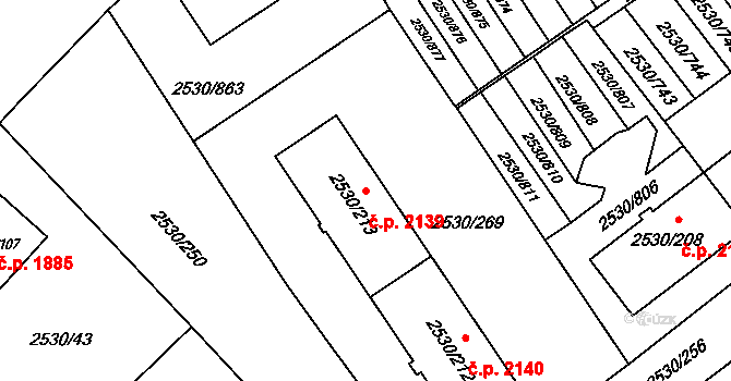 Předměstí 2139, Opava na parcele st. 2530/213 v KÚ Opava-Předměstí, Katastrální mapa
