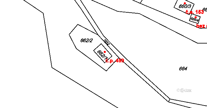 Loket 459 na parcele st. 662/1 v KÚ Loket, Katastrální mapa