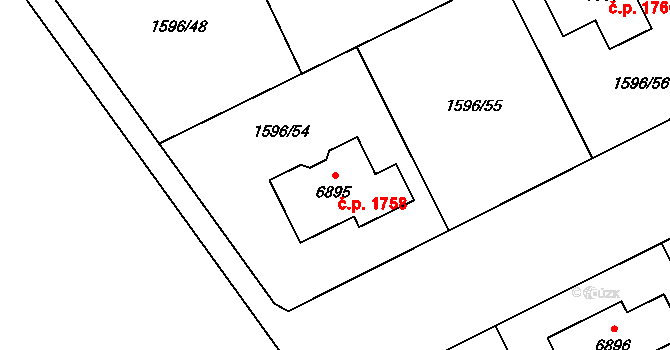 Beroun-Město 1758, Beroun na parcele st. 6895 v KÚ Beroun, Katastrální mapa