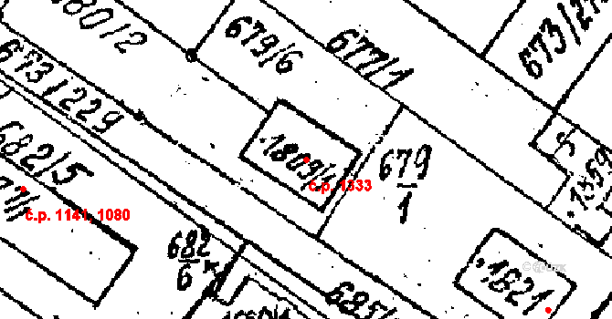 Lanžhot 1333 na parcele st. 1809/1 v KÚ Lanžhot, Katastrální mapa