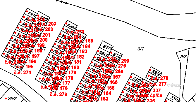 Chanov 275, Obrnice na parcele st. 58/3 v KÚ Chanov, Katastrální mapa