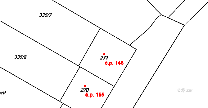 Struhy 146, Čachovice na parcele st. 271 v KÚ Struhy, Katastrální mapa