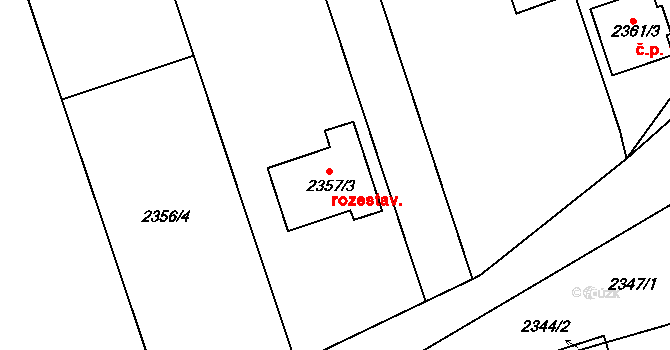 Slavíkovice 1198, Rousínov na parcele st. 2357/3 v KÚ Rousínov u Vyškova, Katastrální mapa