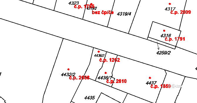 České Budějovice 3 1262, České Budějovice na parcele st. 4436/2 v KÚ České Budějovice 3, Katastrální mapa