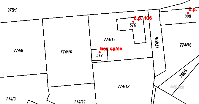 Svinaře 40580971 na parcele st. 577 v KÚ Svinaře, Katastrální mapa