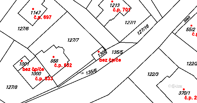 Osek 41398971 na parcele st. 1300 v KÚ Osek u Duchcova, Katastrální mapa