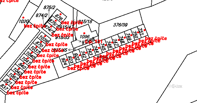 Košťany 42605971 na parcele st. 744 v KÚ Košťany, Katastrální mapa