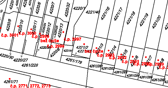 Praha 42692971 na parcele st. 4221/2 v KÚ Smíchov, Katastrální mapa