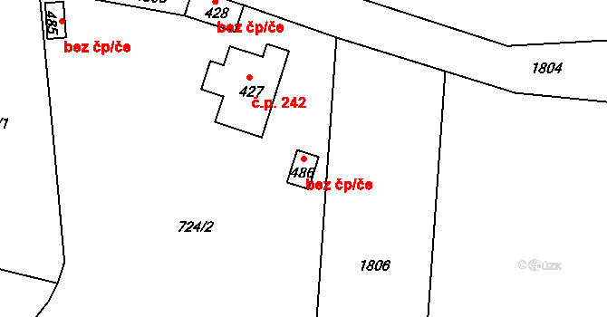 Lnáře 43273971 na parcele st. 486 v KÚ Lnáře, Katastrální mapa