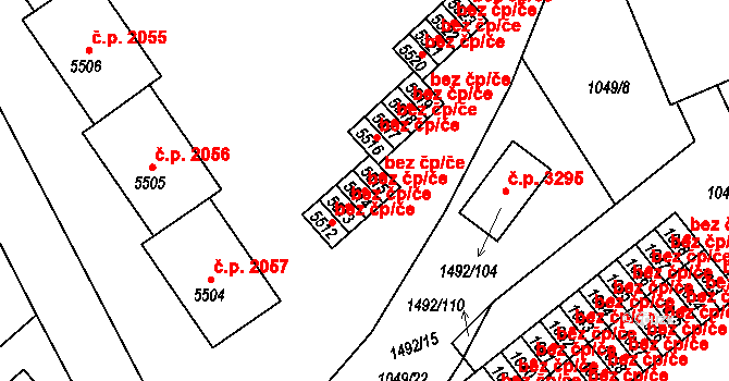 Kladno 44390971 na parcele st. 5514 v KÚ Kročehlavy, Katastrální mapa