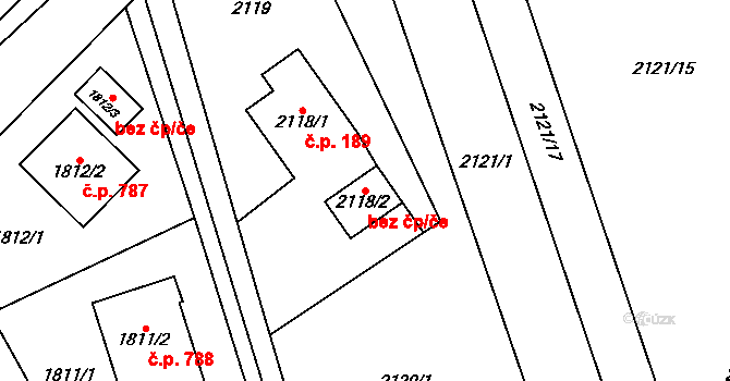 Havířov 44610971 na parcele st. 2118/2 v KÚ Bludovice, Katastrální mapa