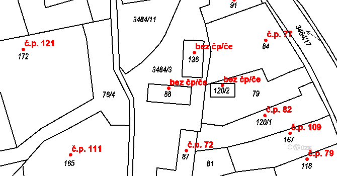 Šanov 44781971 na parcele st. 88 v KÚ Šanov, Katastrální mapa