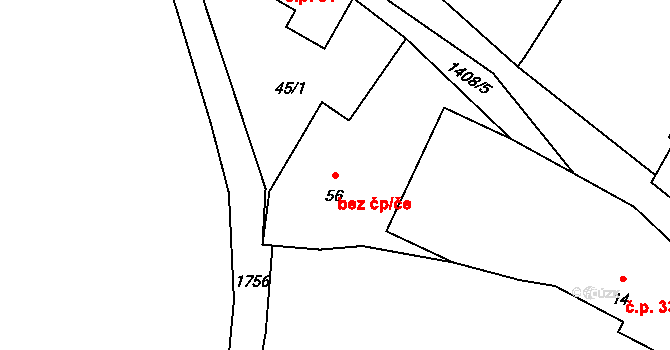 Kadov 47205971 na parcele st. 56 v KÚ Pole, Katastrální mapa