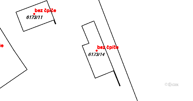 Liberec 48461971 na parcele st. 6173/14 v KÚ Liberec, Katastrální mapa