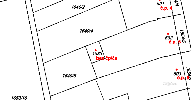 Lipník nad Bečvou 49728971 na parcele st. 1083 v KÚ Nové Dvory nad Bečvou, Katastrální mapa