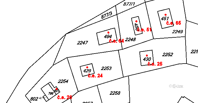 Lhotka 64, Klášterec nad Orlicí na parcele st. 494 v KÚ Klášterec nad Orlicí, Katastrální mapa