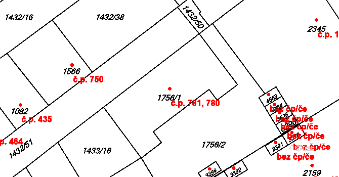 Beroun-Město 780,781, Beroun na parcele st. 1756/1 v KÚ Beroun, Katastrální mapa