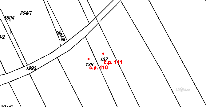 Lubojaty 111, Bílovec na parcele st. 137 v KÚ Lubojaty, Katastrální mapa