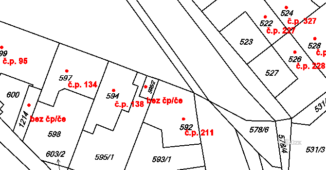 Rynholec 211 na parcele st. 592/1 v KÚ Rynholec, Katastrální mapa