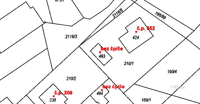 Bohdalov 87558971 na parcele st. 493 v KÚ Bohdalov, Katastrální mapa