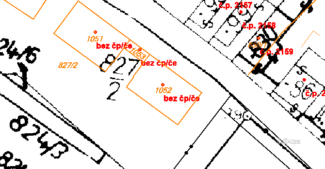 Roudnice nad Labem 94776971 na parcele st. 1052 v KÚ Podlusky, Katastrální mapa