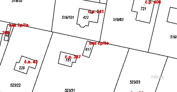 Horoušany 100889972 na parcele st. 817 v KÚ Horoušany, Katastrální mapa