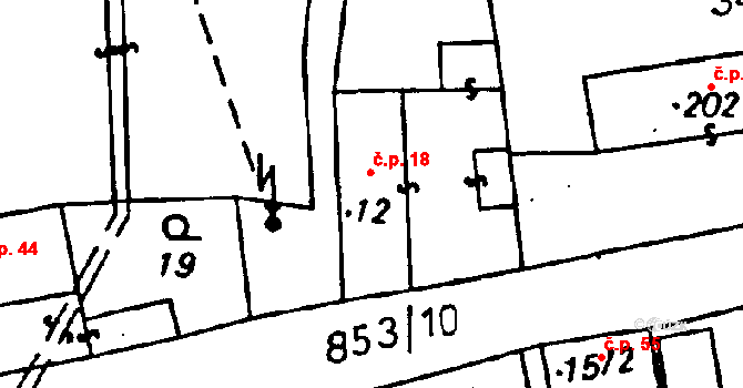 Suchdol 18 na parcele st. 12 v KÚ Suchdol u Kutné Hory, Katastrální mapa