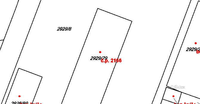 Boskovice 2166 na parcele st. 2929/79 v KÚ Boskovice, Katastrální mapa