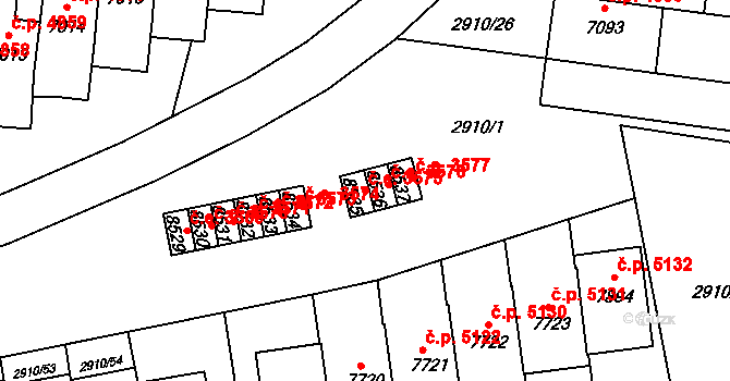 Zlín 3575 na parcele st. 8535 v KÚ Zlín, Katastrální mapa