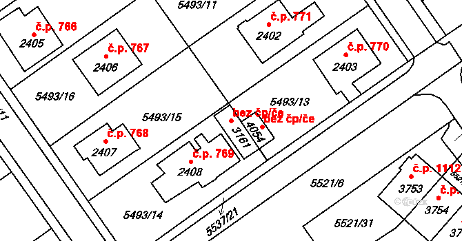 Polička 40145972 na parcele st. 3161 v KÚ Polička, Katastrální mapa