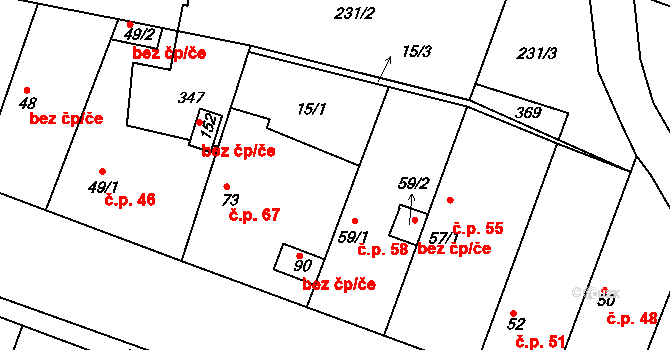 Starý Vestec 40203972 na parcele st. 90 v KÚ Starý Vestec, Katastrální mapa