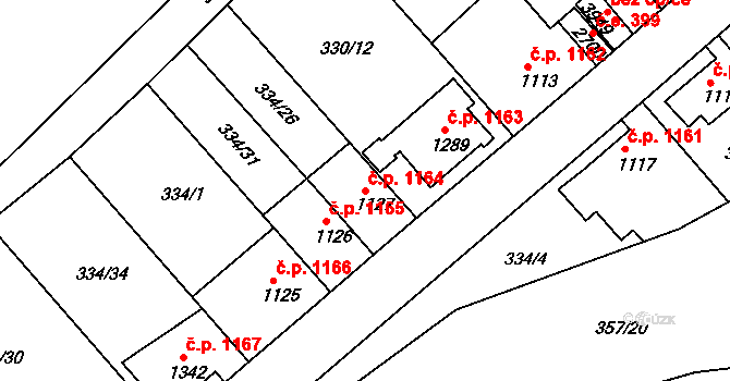 Náchod 1164 na parcele st. 1127 v KÚ Náchod, Katastrální mapa