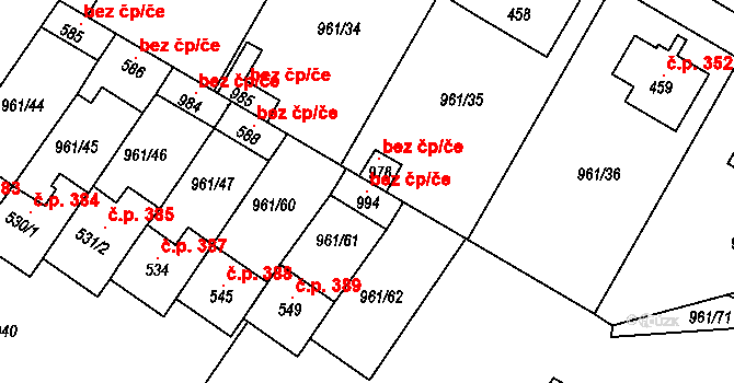 Jevišovice 120280973 na parcele st. 994 v KÚ Jevišovice, Katastrální mapa