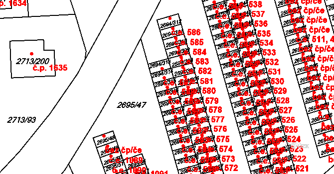 Pelhřimov 589 na parcele st. 2694/315 v KÚ Pelhřimov, Katastrální mapa