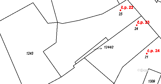 Černětice 22, Volyně na parcele st. 25 v KÚ Černětice, Katastrální mapa