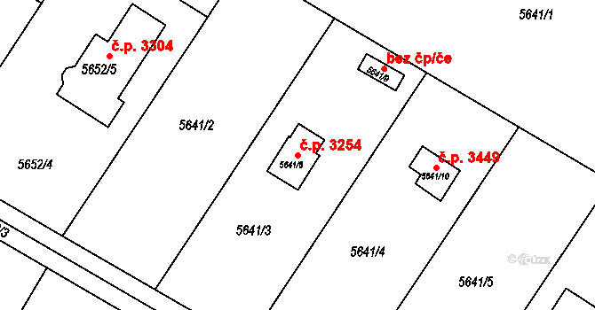 Frýdek 3254, Frýdek-Místek na parcele st. 5641/8 v KÚ Frýdek, Katastrální mapa