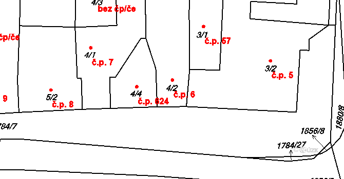Mirošov 6 na parcele st. 4/2 v KÚ Mirošov, Katastrální mapa