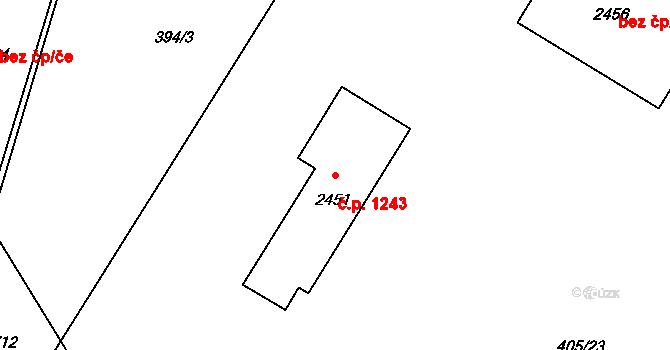 Kateřinky 1243, Opava na parcele st. 2451 v KÚ Kateřinky u Opavy, Katastrální mapa