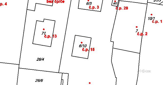 Lipanovice 15, Záboří na parcele st. 6/10 v KÚ Lipanovice, Katastrální mapa