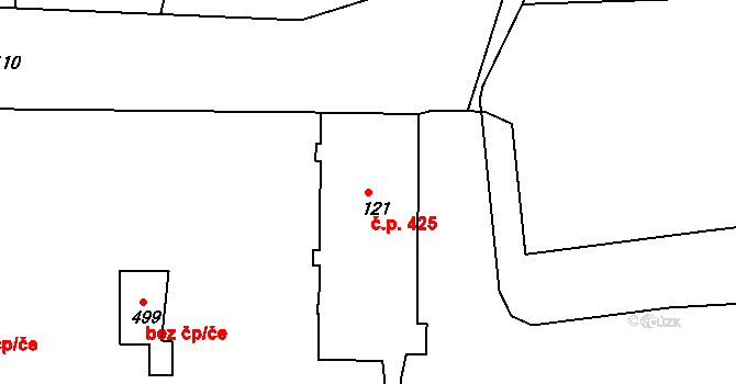 Sepekov 425 na parcele st. 121 v KÚ Sepekov, Katastrální mapa