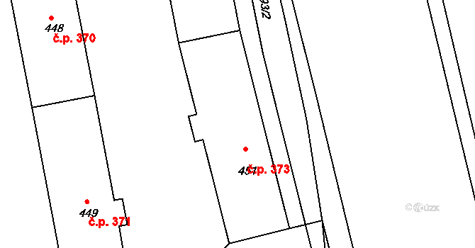 Hořejší Vrchlabí 373, Vrchlabí na parcele st. 451 v KÚ Hořejší Vrchlabí, Katastrální mapa