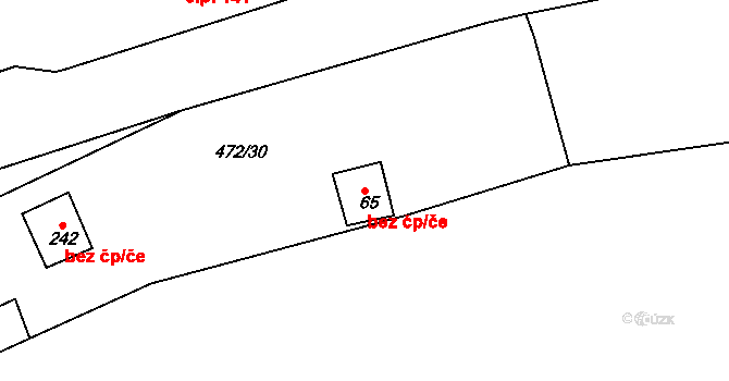 Kařez 40686973 na parcele st. 65 v KÚ Kařez, Katastrální mapa