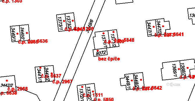 Zlín 41189973 na parcele st. 8072 v KÚ Zlín, Katastrální mapa