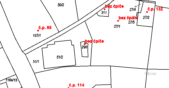 Dolany 42138973 na parcele st. 290 v KÚ Dolany u Klatov, Katastrální mapa