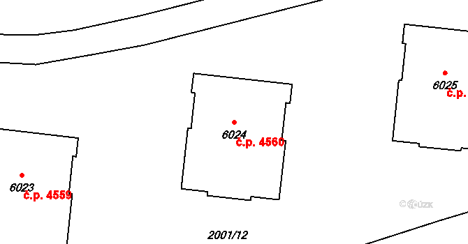 Zlín 4560 na parcele st. 6024 v KÚ Zlín, Katastrální mapa