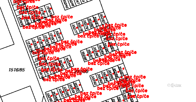 Březnice 42283973 na parcele st. 352/88 v KÚ Březnice, Katastrální mapa