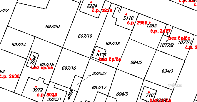 Havlíčkův Brod 44511973 na parcele st. 5111 v KÚ Havlíčkův Brod, Katastrální mapa