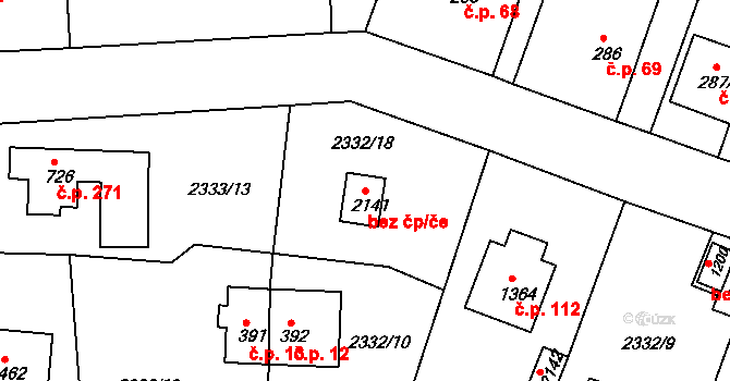 Plzeň 46484973 na parcele st. 2141 v KÚ Valcha, Katastrální mapa