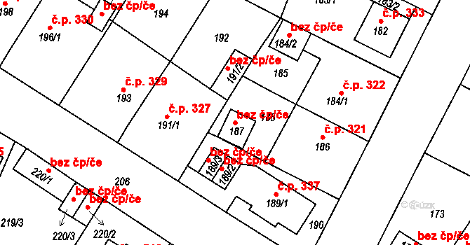 Novosedlice 48411973 na parcele st. 187 v KÚ Novosedlice, Katastrální mapa